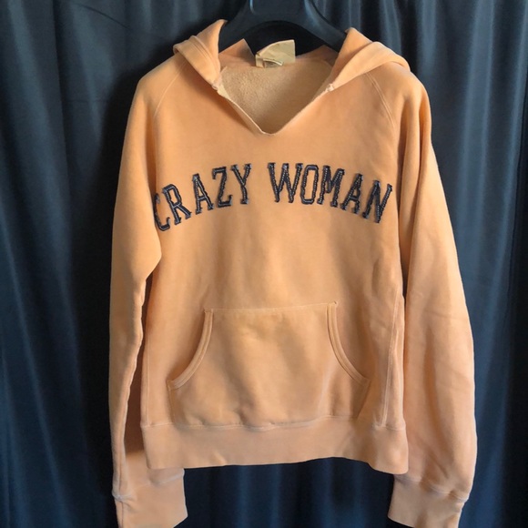 Genuine Merchandise Tops - Genuine Merchandise Peach Hoodie with Navy Text